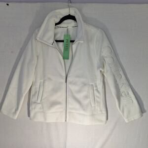 Calvin Klein Performance Jacket Sherpa Fleece Womans Petite L White Full Zip